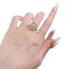 Jewelry Pure Gold-Plated Antique Oval Inlaid Diamond Ring High-End Light Luxury