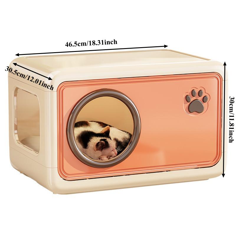 Double Layer Pet Cat Cage Plastic Detachable Cat Shelter Foldable Ventilated Semi Enclosed Cat Bed Home Indoor Use Cat House
