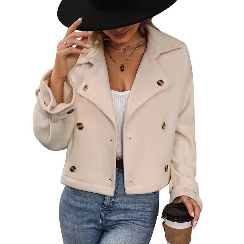 

Western Style New Cardigan Button Lapel Jacket Cardigan Button Lapel Jacket Apricot S