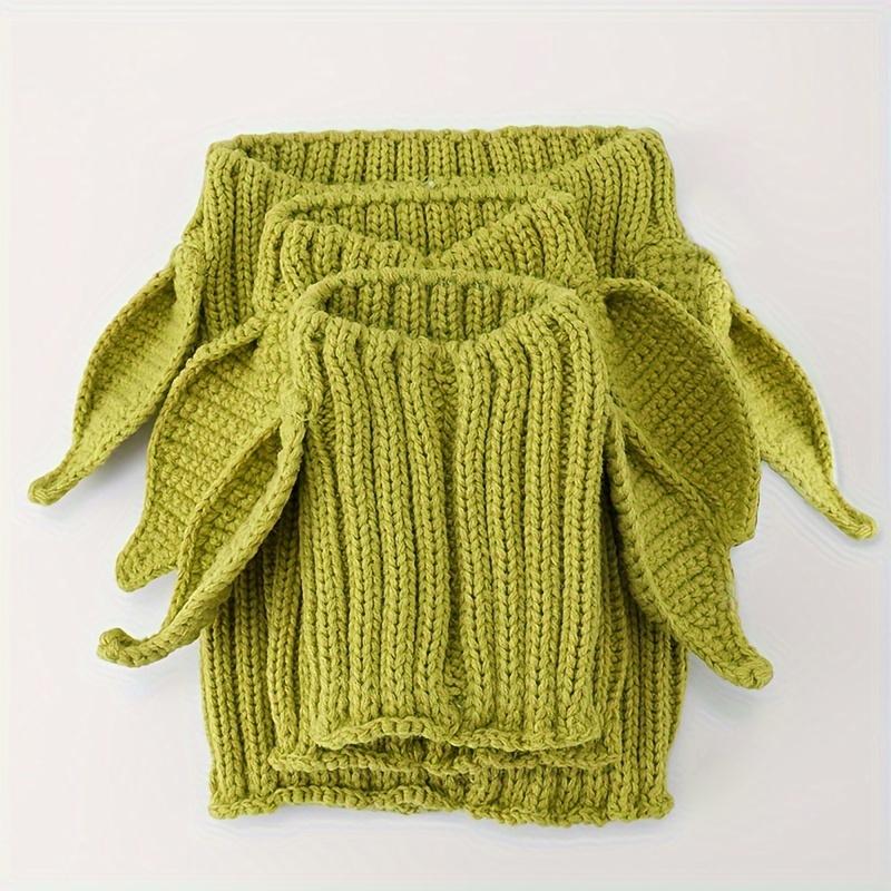 

1 piece of green fairy windproof knitted dog hat & ear muff - suitable for all seasons, warm pet clothing for Halloween S зелений