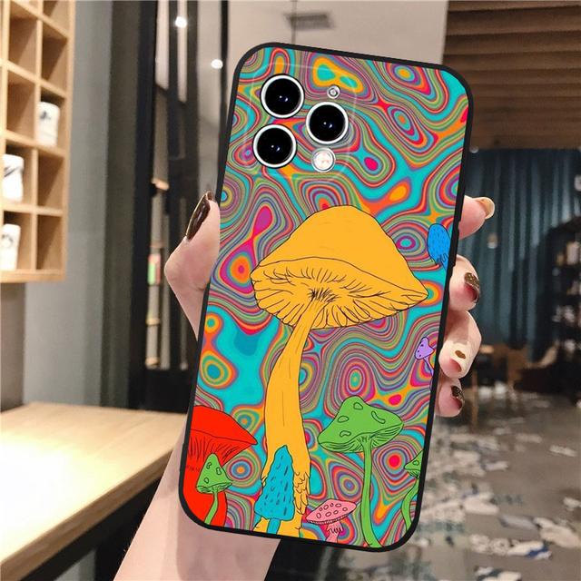 

Чехол для телефона для Iphone 14 Pro Max 13 12 11 Pro Max Xs Xr X 12mini 14 Plus Se с грибами Art Case Funda iphone 14Pro