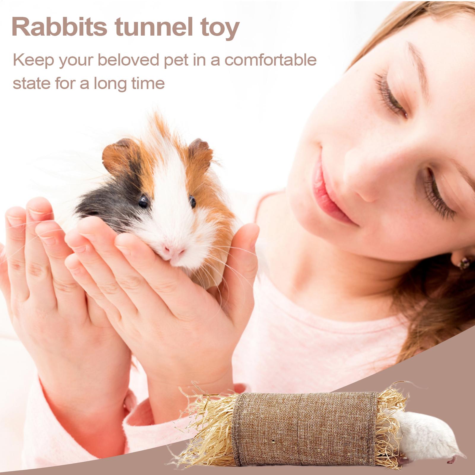 

Rabbits House Indoor Breathable Bunny Grass Nest Woven Natural Toy Tunnel Cozy Nest For Sleeping Hiding Play Animal Indoor United States