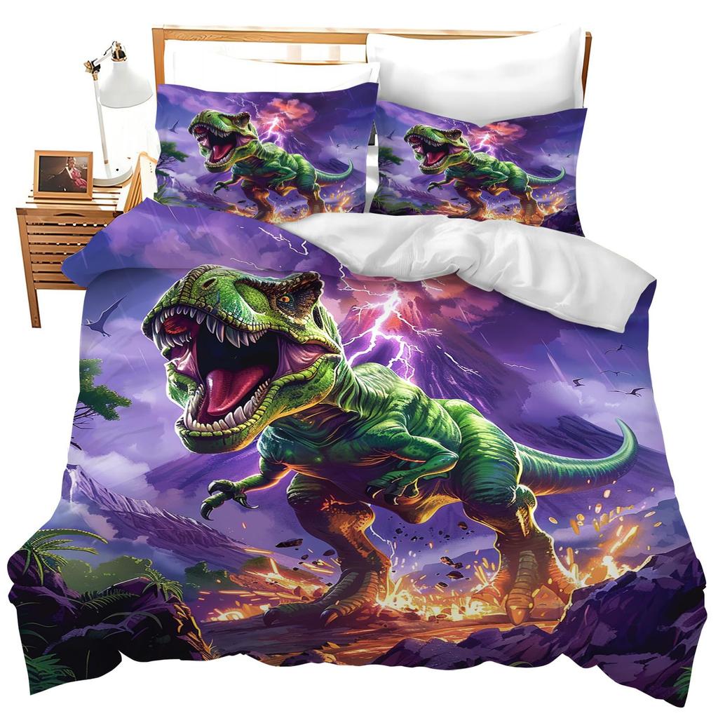 Fox Theme Three-Piece Quilt Cover 3D Digital Printing Bedding Set Bed Cover
