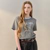VinTage LeTTering ConTrasT ShorT Sleeve T shirT zf05qT008na