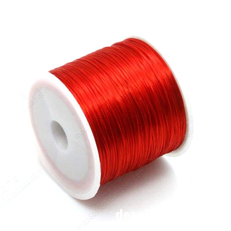 50Meters 0.8mm Elastic Thread Round Crystal Line Nylon Rubber Stretchy Cord Elastic Rope for Jewelry Making Beading Bracelet