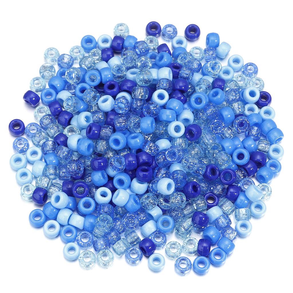 200pcs/lot 9mm Mix Color Acrylic Beads 4mm Big Hole Round Loose Beads For Jewelry Making DIY Necklace Bracelet Craft Accessories