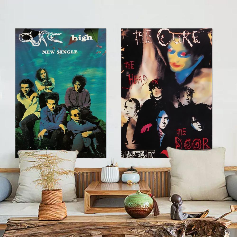 Music Rock Band THE CCURE Tapestry Microfiber Wall Hanging For Bedroom Living Room Decor Outdoor Festival Garden Bar Background