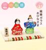 Osaka Choseido Compact Mini Hina Doll with Personalized Wooden Tag (Sent Separately) Glass Standing Hina Doll In Hana Yuzen Design