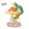 Decorative Miniature Animals for Fish Tanks Resin Frog on Mushrooms Figurine, DIY Micro Landscape Bonsai Ornament, Waterproof Terrarium Decorations