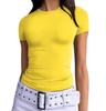 European and American Summer Women's Slimming Milk Silk Pullover T-shirt, Round Neck Fashion Top, High-end Women's Outerwear