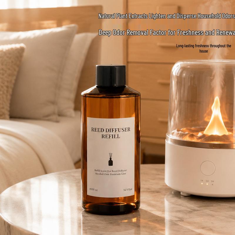 Recharge pour Diffuseur d'Arôme Sans Flamme 500ml - Parfumeur d'Intérieur Grande Capacité, Liquide Diffuseur 200ml.