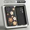 Cartoon Floral Case For Samsung Galaxy S26 S25 Ultra S24 Plus S23 S22 Ultra Magnetic For Magsafe Liquid Silicone Cover