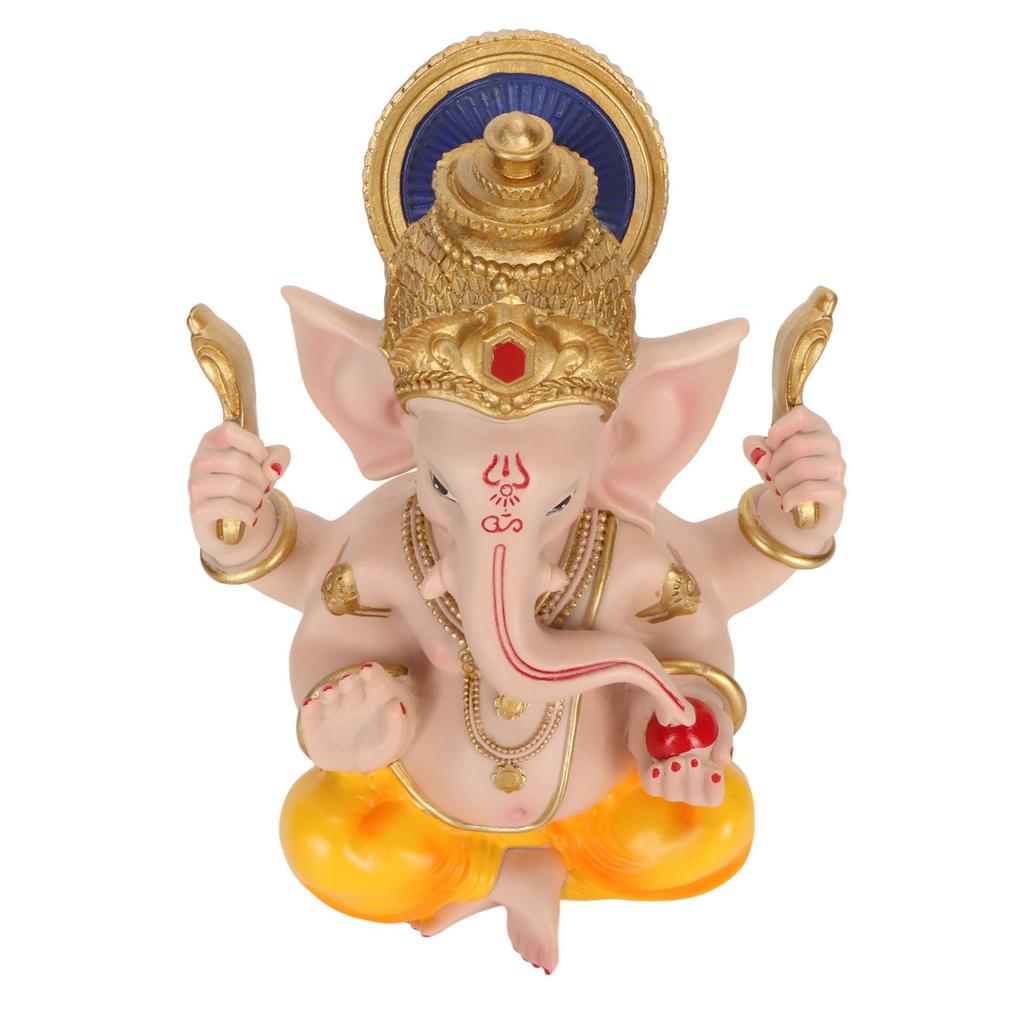 Indian Ganesha Statue Elephant Hindu God Sculpture Resin Decorative Indian Elephant God Ornament for Home Garden