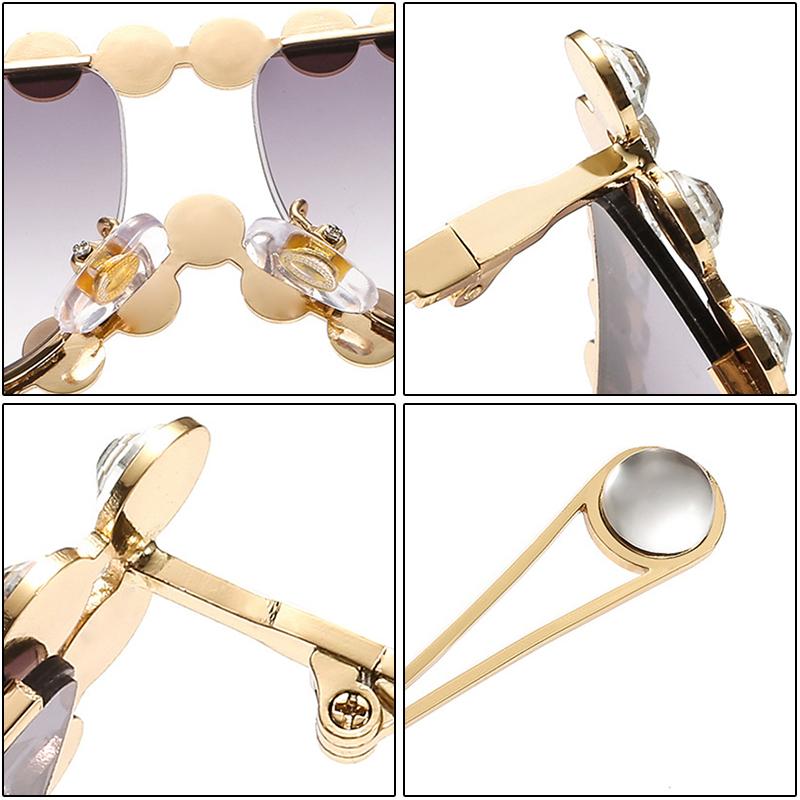 Fashion Brand Luxury Designer Diamond Sunglasses Women Rhinestone Cat Eye Shades Glasses Outdoor Trendy Vintage Sunglasses