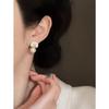 Stylish and simple pearl ear clips without ear piercings, high-end large pearl stud earrings, celebrity temperament earrings, mosquito disc earrings.