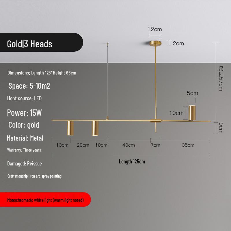 Nordic Modern Minimalist Long Strip Spotlight Fixture for Dining Room, Living Room, or Bar Counter.