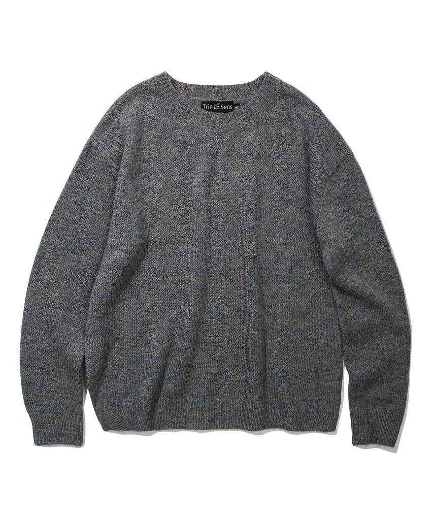 TRIP LE SENS Unisex Wool Crotch Over Round Knit_Charcoal