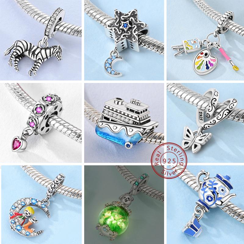 Charm New Authentic Copper Charm Bead Charms Bead Charms Sweet Love Heart Pendant Compatible With Bracelets Charm Valentines Day Jewellery Gift