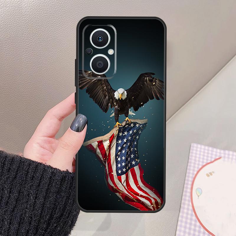 American USA Flag Eagle Funda For OPPO Reno 10 11 12 13 14 Pro 8 7 Lite 11F 12F 13F 14F OPPO Find X8 X5 X6 X9 Pro Case