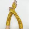 1pair Reflective Sequins Gloves Glitter Long Gloves Comfortable Breathable Glove for Costume Parties
