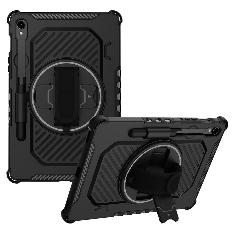 Kickstand Case for Samsung Galaxy Tab S9 FE/S9/S8/S7 PC+TPU Shockproof Tablet Cover with Hand Strap