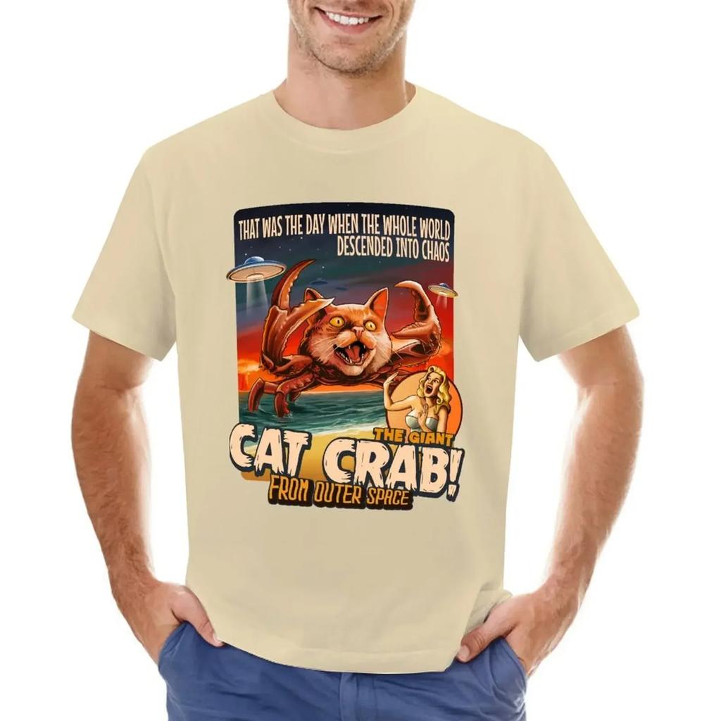 customs design your own oversized t shirts for The Giant Cat Crab T-shirt summer tops hippie clothes harajuku