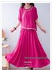 Fashionable Ethnic Midi Skirt Two-Piece Set for Women (2025 Summer)
