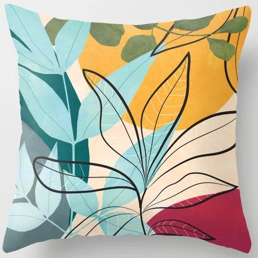 Student Lunch Break Pillow Bedroom Bedside Back Pillow Plant Flower Print Pillow Case Sofa Cushion