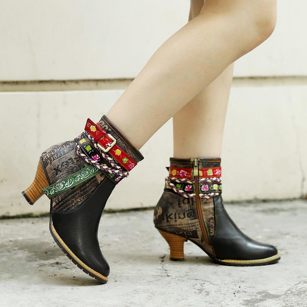 Ženy smíšené barvy Ženy Retro etnický styl Ležérní obuv Měkká dámská patchworková obuv