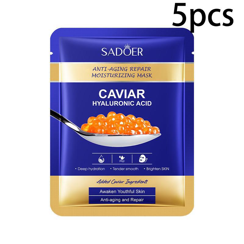 

SADOER Увлажняющая маска для лица с гиалуроновой кислотой и икрой против морщин 5pcs