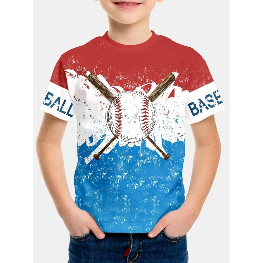 Baseball T-Shirt for Boy Short Sleeve Children's Clothing Boys Summer Casual T-Shirt O-Neck Girl Clothes Fashion Child T-Shirt