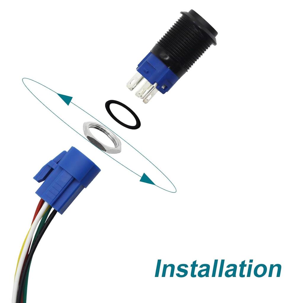 Horn Button, Momentary Push Button Switch, Horn Switch for Car Modification, Push Button Switch a Tail Plug Harness