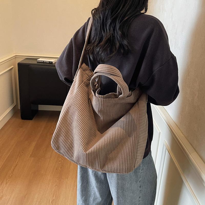 Corduroy Bag Women's New Autumn and Winter Retro Shoulder Bag Handbag Large Capacity Messenger Tote Bag