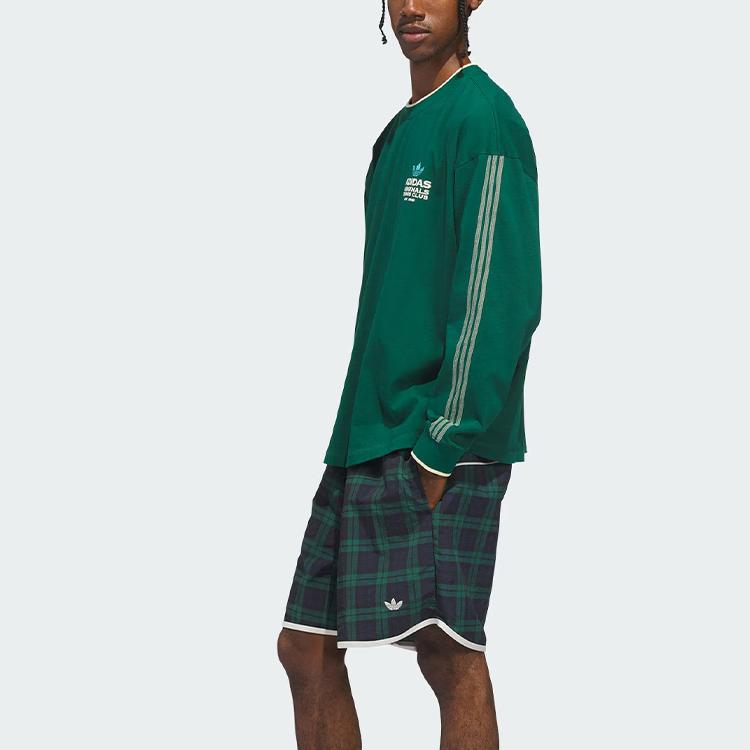 Adidas Originals Track Cherry Woven Plaid Color Block Mid Rise Sports Shorts Unisex shorts JZ0489