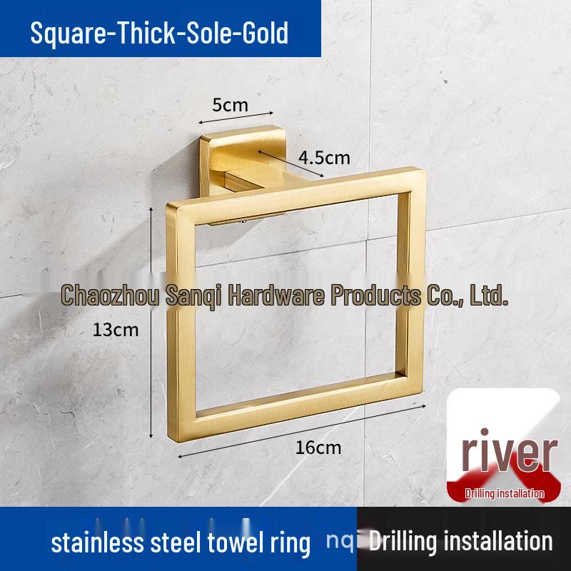 304 Stainless Steel Wall-Mounted Towel Ring for Bathroom, Kitchen, and Hotel Use