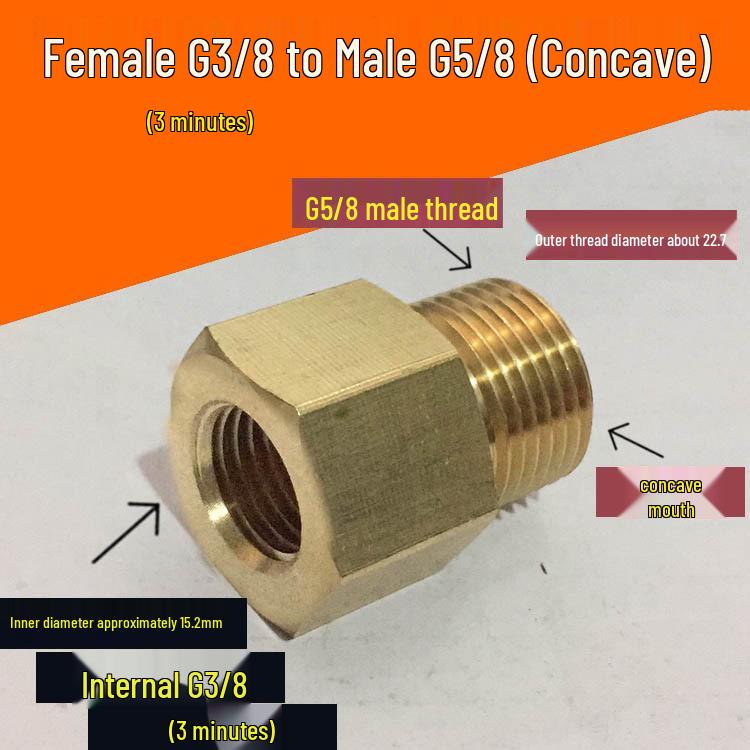 Riduttore di Pressione Ossigeno - Valvola con Filettatura Femmina G5/8 a Raccordo Maschio 5/8 in Rame