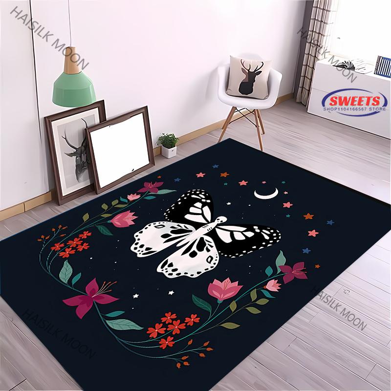 Luxury Sun Moon Floral Printed Carpet LivingRoom Bedroom Entrance Door Mat Sofa Large Rugs Birthday Christmas Thanksgiving Gifts