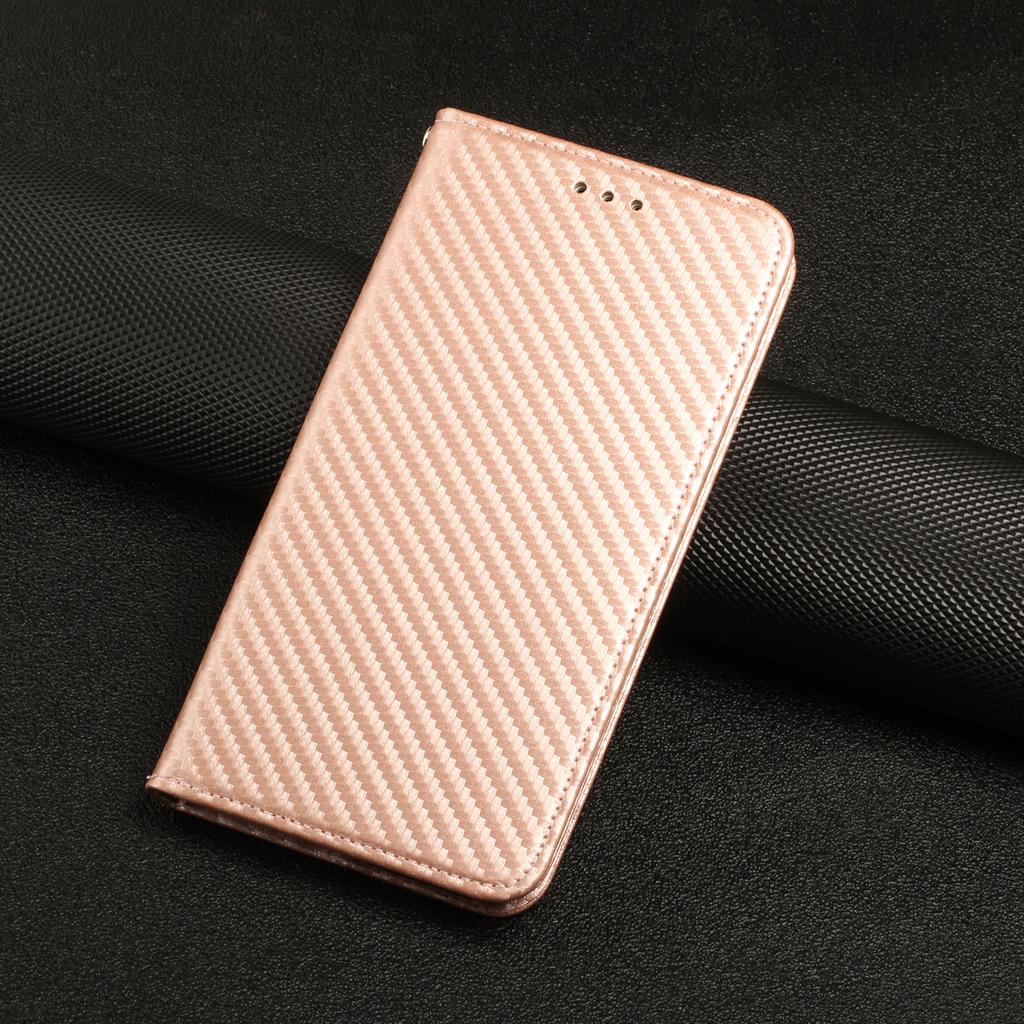 Für iPhone 15 Pro Carbonfaser-Textur PU-Leder+TPU Brieftaschen-Etui Ständer Handyhülle