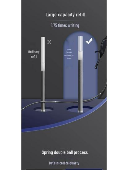 Carbon Black Fountain Pen - Signature Water-Based Blue Pen for Students and Business