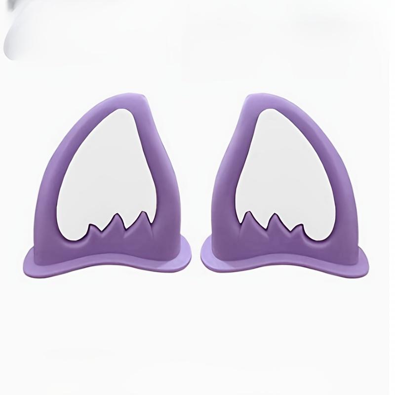 2pcs Adorable Cat & Bear Ears Helmet Stickers - Durable ABS, Perfect for Motorcycles, Electric Bikes & Car Decor, Cute Helmet Accessories