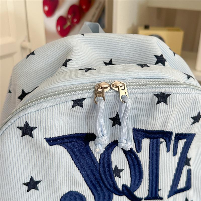 Star Letter Printed Backpack Student Campus Class Schoolbag