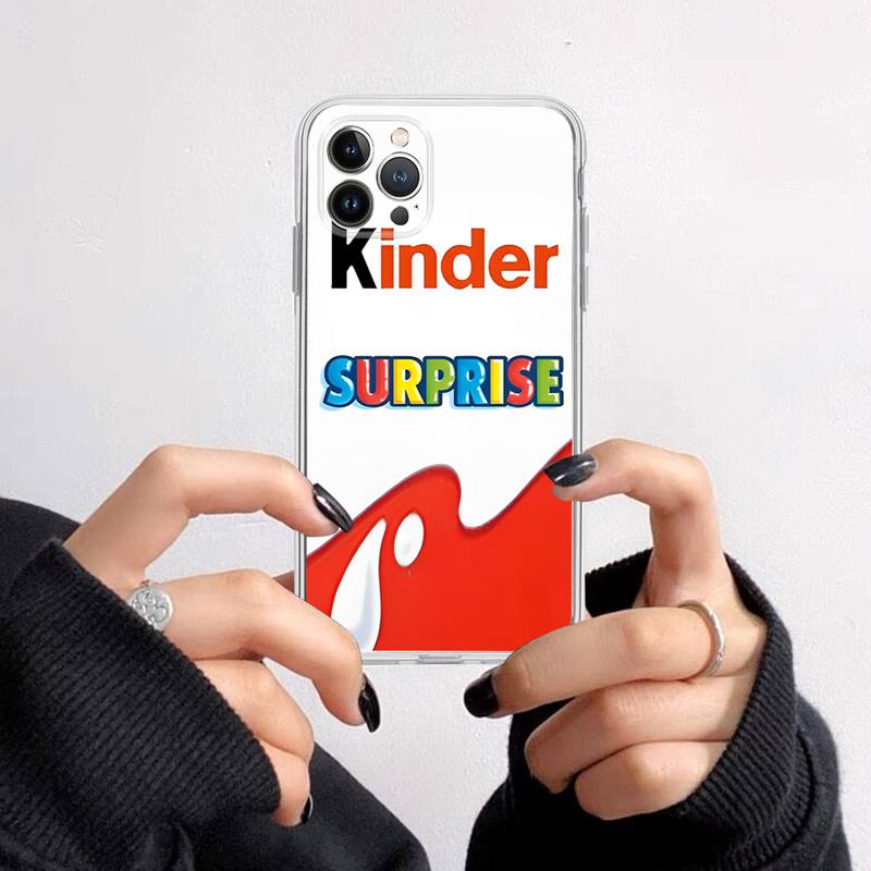 New Trolly egg KINDER JOY Surprise Phone Case For iPhone 14 13 12 11 Pro Max XS X XR SE 2020 6 7 8 Plus Mini Transparent Shell
