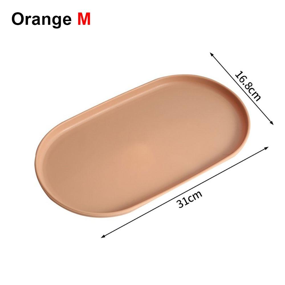 1Pcs New Stackable Fruit Plate Smooth Edge Oval Shaped Dessert Tray Reusable S/M/L Food Serving Tray for Home Kitchen