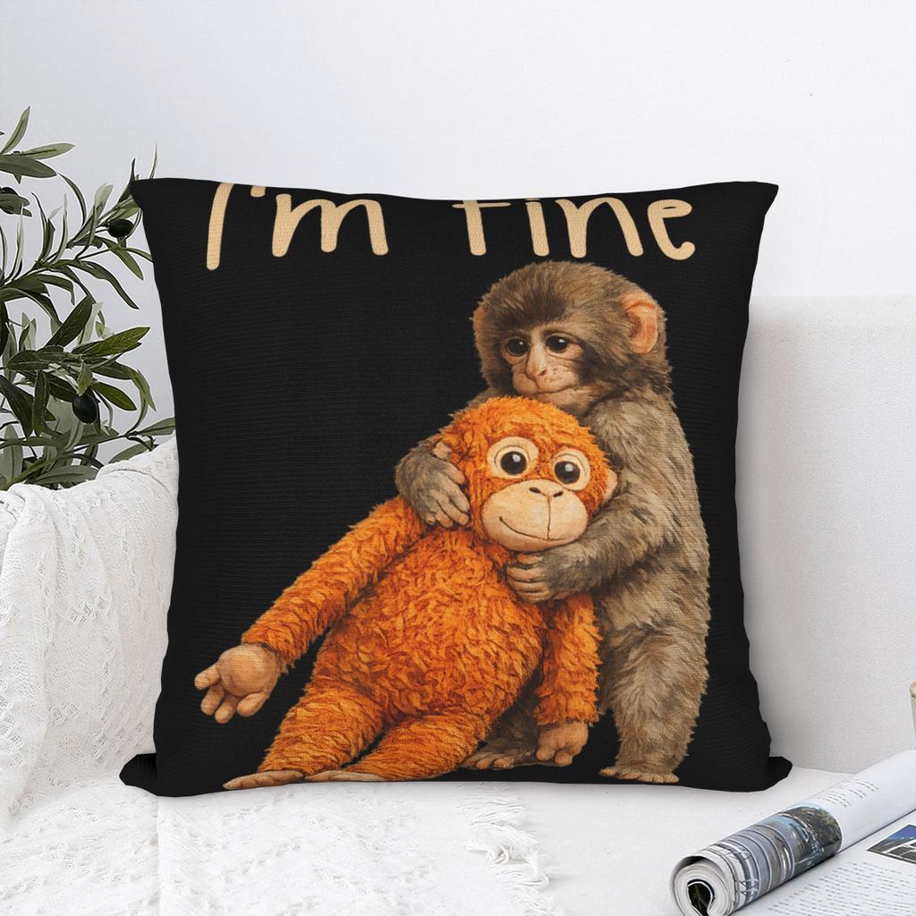 Baby Monkey Punch Cute Cuddly Little Love Pillowcases Novelty Pillow Case For Sofa Bedroom Home Decor Soft Pillow Cover