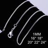 1MM 925 Sterling Silver Chain Fashion Sliver Necklace High Quality Snake Chain For Men And Women Jewelry