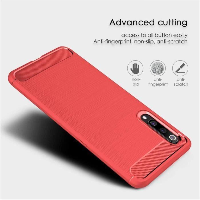 Coque de Protection - PROSHOP - Samsung Galaxy A70 - Souple - Fibre de carbone - Rouge