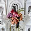 Artificial Rose Bouquet For Wedding Decor And Photography Props With Silk Fabric Material