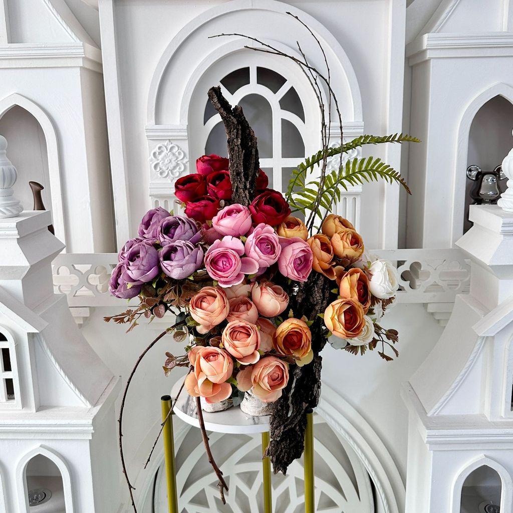 Artificial Rose Bouquet For Wedding Decor And Photography Props With Silk Fabric Material