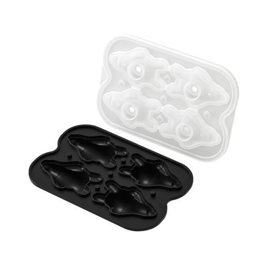 Eiswürfelform mit Deckel Liegender Bär Flexible Silikon-Eiswürfelform Auslaufsicher Stapelbarer Eiswürfel-Aufbewahrungsbehälter für die Heimbar