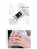 Men's Sterling Silver 925 Black Agate White Gold Plated Open Ring
